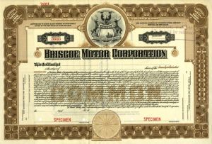 Briscoe Motor Corporation - Stock Certificate